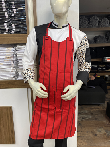 [BOY004] UHRK.15046 KIRMIZI ÇİZGİLİ  KANGRU CEPLİ ASKILI ÖNLÜK